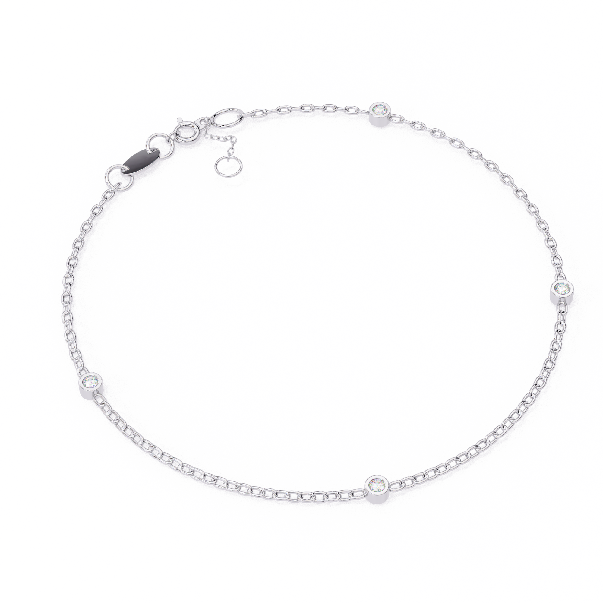 Solitairekart 0.06ct Round Cut Natural Diamond Bracelet-HI Color. VS-SI Clarity